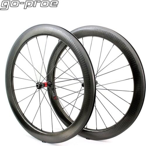 Go-proe Dimple Carbon Wheelset 700c Carbon Road Wheels High TG Golf Dimple Surface 58*25mm Rims Clincher Tubular Type Bike Wheel