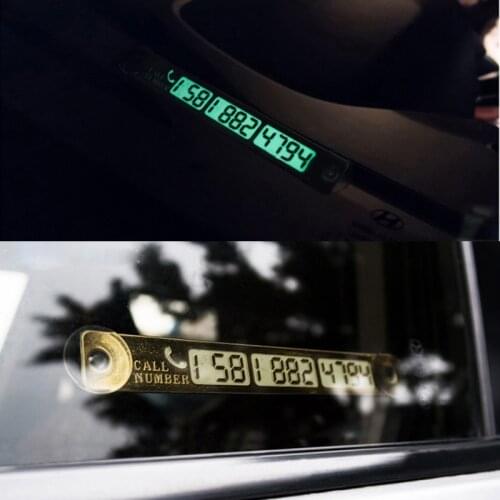 Card Phone Number Notification Car Temporary Parking Card Car Styling Car Sticker Night Light Sucker Plate Interior Accessory