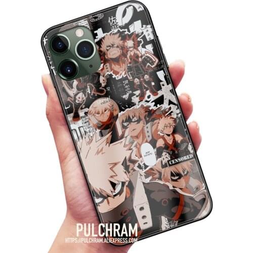 Katsuki Bakugo Anime Glass Soft Silicone Phone Case Cover Shell For IPhone SE 6s 7 8 Plus X XR XS 11 12 Mini Pro Max Sumsung
