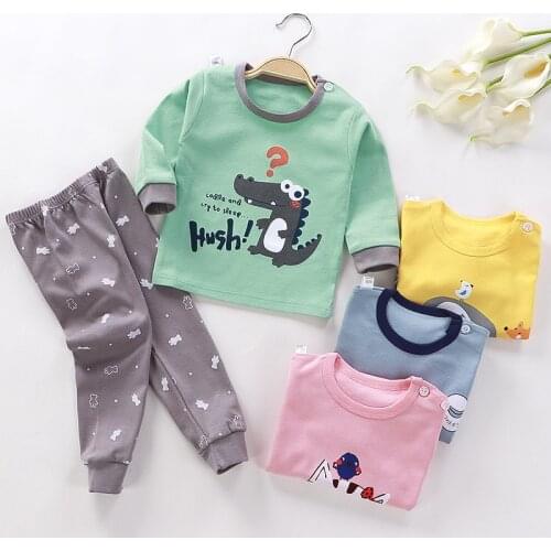 Childrens Underwear Set Autumn and Winter New Baby Cotton Pajamas Girls Long Johns Boys' Home Clothes Childrens Wear