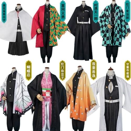 Anime Demon Slayer Cosplay Costume Set Umbrella Socks Kimetsu No Yaiba Tanjirou Kamado Nezuko Kimono Adults Cosplay Costumes