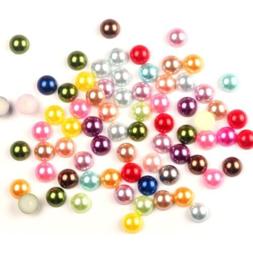 LF 100Pcs Pearl Round 12mm Decoration Crafts Flatback Cabochon Embellishments For Scrapbooking Kawaii Cute Diy Accessories