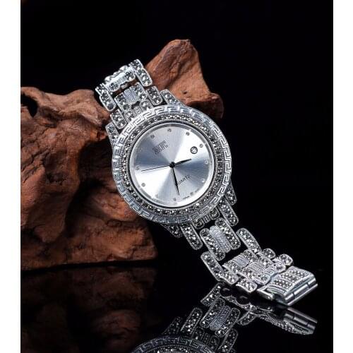 Hot Sale Top Quality Men`s Watch Limited Classic Real S925 Silver Men Watch Men Real Silver Bracelet Watches Real Silver Bangle