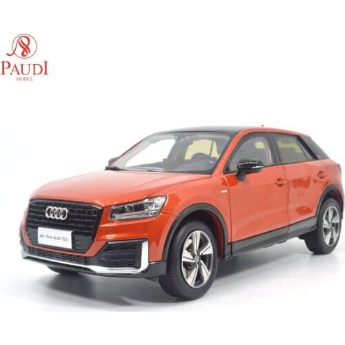 1/18 1:18 Scale All New Audi Q2L 2018 Orange Static Simulation Diecast Alloy Miniature Model Car Gifts Collections Doors Open