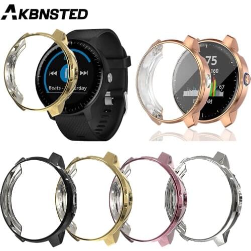 AKBNSTED New High Quality TPU Plating Watch Protective Case For Garmin Vivoactive 3/3 Music Smart Watch Replacement Watch Shell