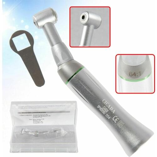 NSK Style Dental 64:1 Reduction Contra Angle Handpiece Push Button Turbine for Implant Endo