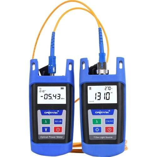 Orientek T25M Optical Power Meter +T15M-S Optical Light Source Singlemode 1310/1550nm FTTH Test Tool OPM OLS
