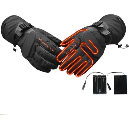WARMSPACE Men Women Rechargeable Electric Warm Heated Gloves Battery Powered Gloves Winter Sport Heat Gloves for Climbing Ski