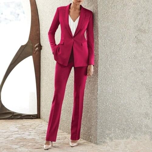 Professional 2 piece set women suits jacket slim trousers two-piece pants suit 2020 autumn new blazer womens clothing