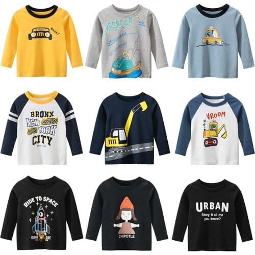 Baby Boys Shirts 2021 New Boys Autumn Tops T shirts Kids Cartoon Tee Children t shirts for Boys Long Sleeve Boys Cotton Shirts