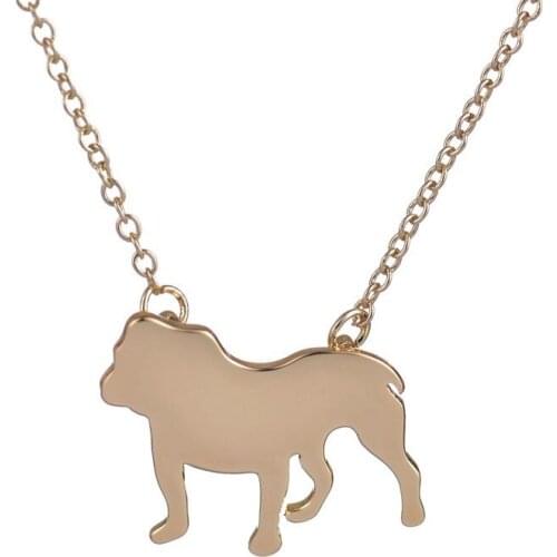 Shuangshuo Gothic Bulldog Animal Choker Necklace for Women Cute Collar Dog Silhouette Carm Anime Dog Pendant Necklace kolye N198