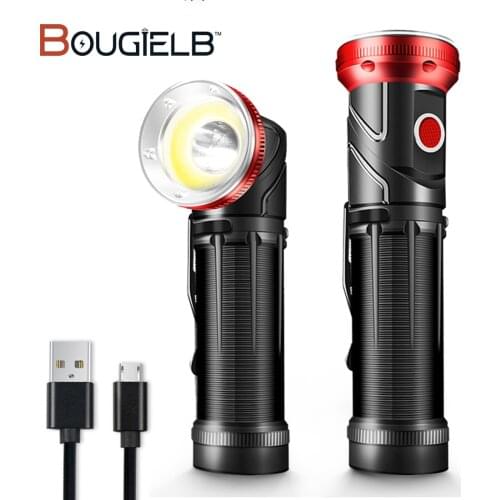 USB Rechargeable COB Work Light LED Flashlight Clip Magnet Stepless Dimming Machine Repair Lighting Outdoor Torch For Camping