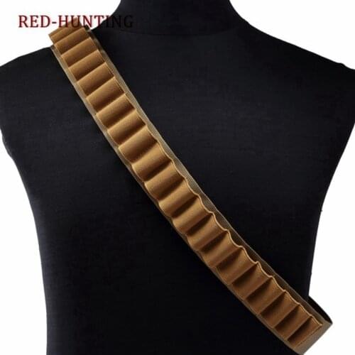 Tactical 26 Rounds Cartridge Shoulder Belt 12 Gauge Ammo Holder Outdoor Military Airsoft Hunting Gun Accessories Shell Belt