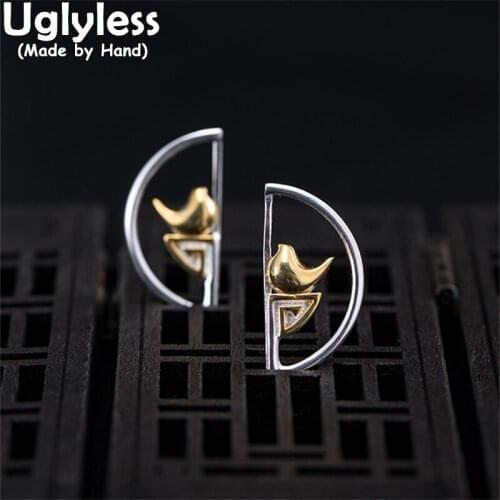 Uglyless Love Birds Jewelry Sets for Women Fashion 925 Silver Studs Earrings Pendants Necklaces Charming Eastern Bijoux NO Chain
