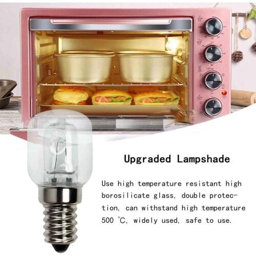 High Temperature 500 Degree Oven Light Bulb 25W E14 High Temp Degree Resistant Microwave Lamp Safe Halogen Lamp Home Lighting