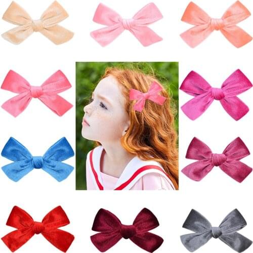 1 piece 4.5 Inches Solid Hair Bows With Clip for Kids Girls Boutique Hairgrip Handmade Barrette NEW Headwear Hair Accessories