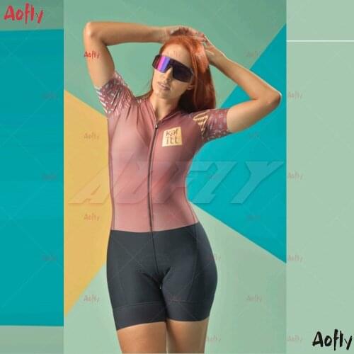 2021Kafitt Black Womes New Triathlon Short Sleeve Cycling Jersey Skinsuit Sets Conjunto Feminino Ciclismo Go Pro Team Jumpsuit