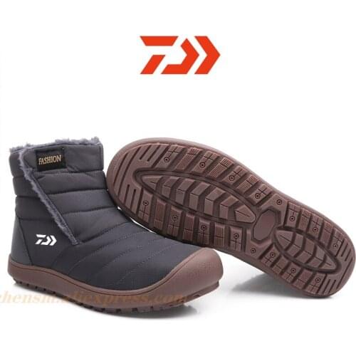 Dawa Winter Men Shoes For Men Boots Thick Fur Warm Ankle Boots For Men Footwear Fishing Waterproof Snow Boots Shoes Man Unisex