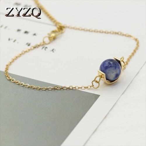 ZYZQ Minimalist Simple Bracelets For Women With Round Circle Planet Shaped Women Accessories Golden Color Jewel Wholesale lOts