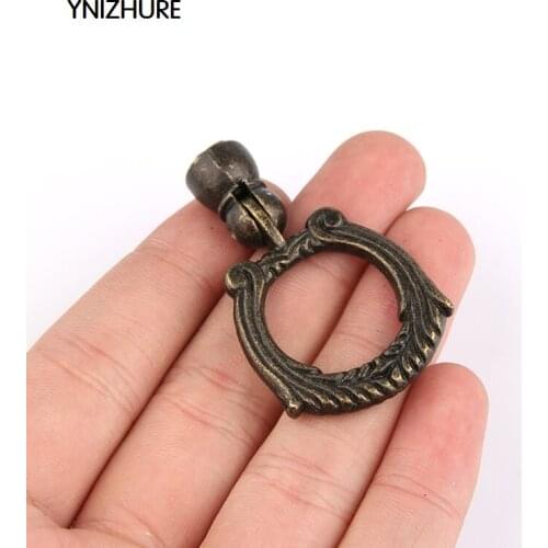 10PCS 30*50mm Chinese antique furniture drawer handles small pure copper doors classic Round rings Handle and distribution