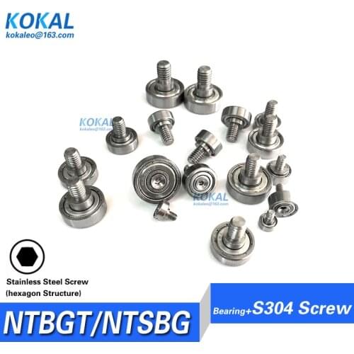 10pcs 608/626/625/624/684/683 External Thread Bearing, M6 Screw, Stainless Steel Bearing, Rolling shaft Wheel NTBG22-8 NTSBG16-5