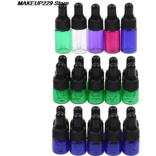 10pcs Empty Clear Amber Glass Dropper Bottle With Pipette Refillable Essential Oils Travel Bottle Container Makeup 1ml/2ml/3ml