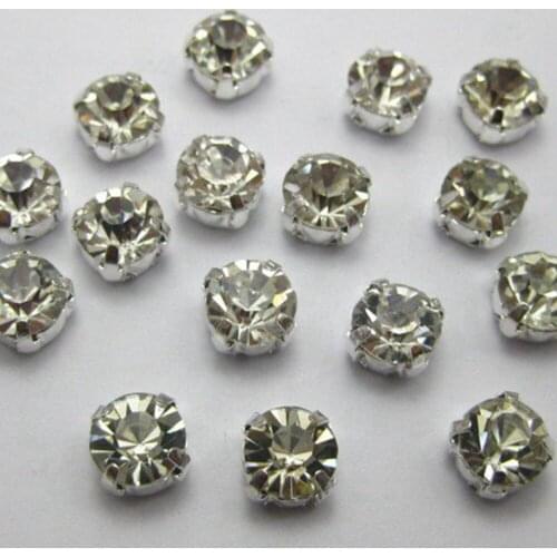 50 Crystal Glass Rhinestones Rose Montees 6mm Sew on Beads