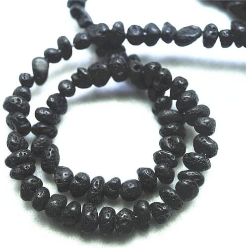 15 Inches Length Nature Lava Stone Chips 5-6MM For Womens Bracelets Making Loose Beads DIY Jewelry Findings Fashion Accessories