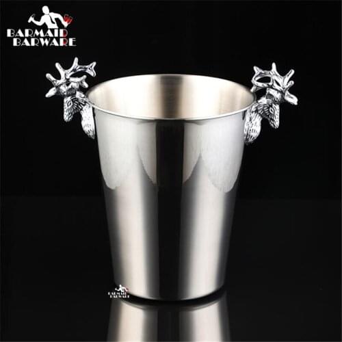 2.2L Ice Buckets Stainless Steel wine ice Bucket Wine Chiller Wine Bottle Cooler Champagne Beer Chiller Ice Barrel Bar Tool