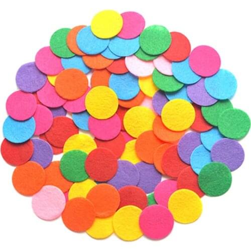 200Pcs Non-Woven Felt Fabric Eco-friendly Round Felt Patch for DIY Handcraft Kids Gift Doll Hair Clip Sewing Fabric Supplies