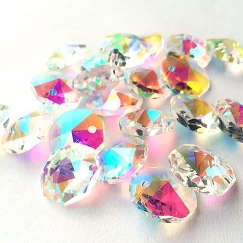 320pcs/lot, 20mm crystal glass octagon beads in 1 hole for chandelier Accessories home decoration curtain accessories