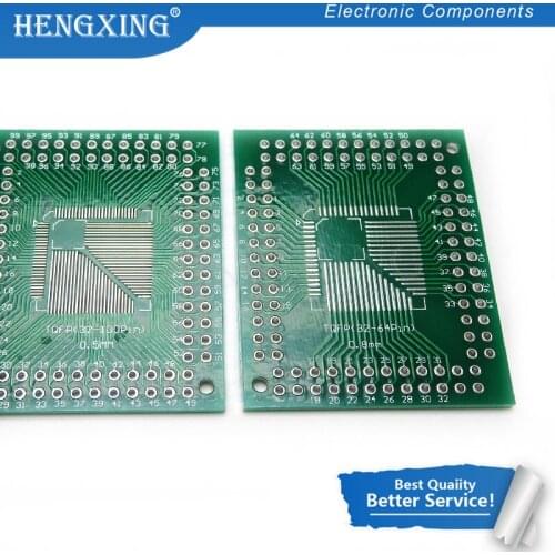 5pcs/lot FQFP TQFP 32 44 64 80 100 LQFP to DIP Transfer Board DIP Pin Board Pitch Adapter In Stock