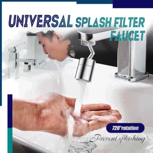 720°Universal Splash Filter Faucet Spray Head Anti Splash Filter Faucet Children Movable Kitchen Tap Water Saving Nozzle Sprayer