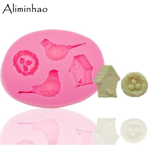 B0556 Bird nest and egg shape DIY Cake Silicone mold chocolate fondant cake decorating tools Resin Clay Mould