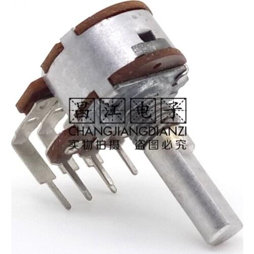 1 Piece B50K Stereo Road Fever Audio Amplifier Volume Potentiometer 20MM Half Axis 6-pin Inner Bent Feet