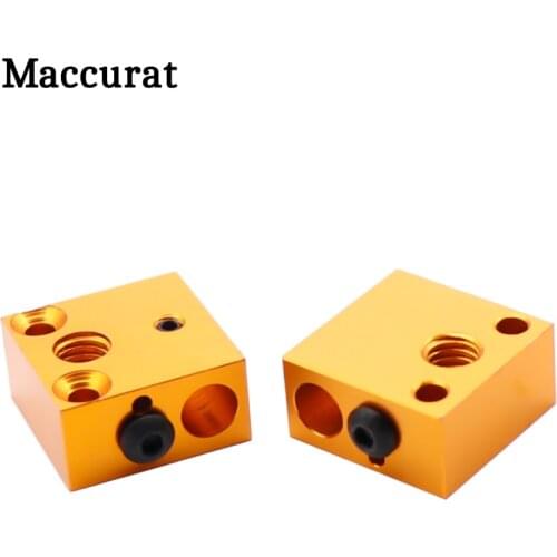 2PCS 3D Printer Parts CR-10 Heater Block J-Head Extruder HotEnd CR10 Creality Ender 3 All-Metal Aluminium Print Head 20*20*10mm