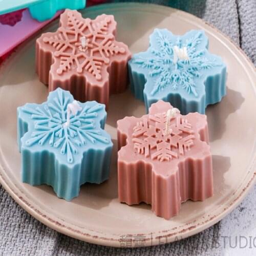 DIY Candle Molds for Candle Making Snowflake Cake Silicone Mold Soap Molds Baking Accessories