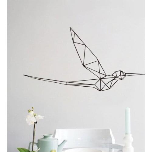 FARLEOPARD Hummingbird Geometric Decal Home Decor Bedroom Flying Bird Vinyl Wall Sticker Home Decor For kids Room Nursery Decor
