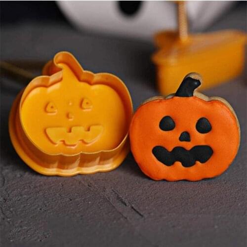 Halloween Cookies Mold Ghost House Witch Hat Pumpkin Food Grade Plastic Chocolate Mold Cake Decorating Tools
