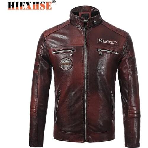 HIEXHSE Men's Faux Leather Jackets