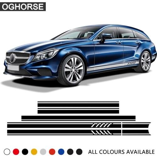 Edition 1 Bonnet Door Side Stripes Skirt Sticker Decal Kit For Mercedes Benz CLS Class W219 C219 W218 C218 X218 C257 CLS63 AMG