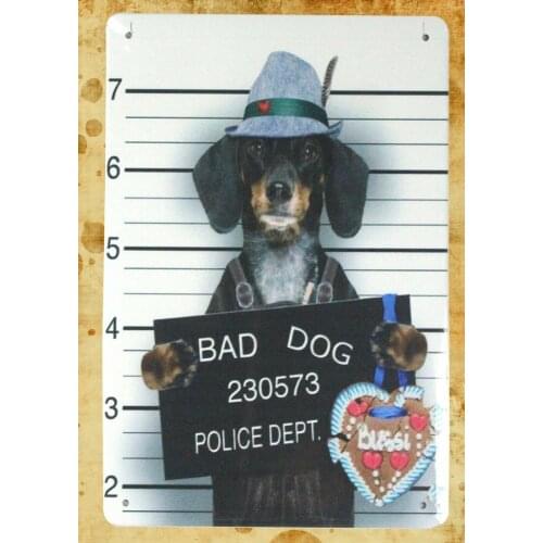 Metal wall signs wholesale Bad Dog 230573 police dept tin metal sign