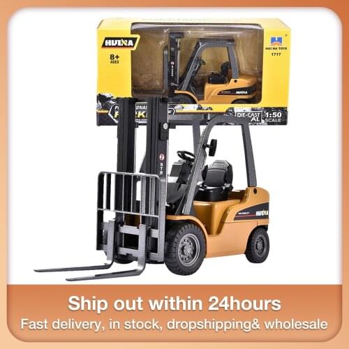 HUINA 1/50 Model Engineering Car Alloy Diecast Forklift Truck Vehicles Kids Toys Engineering Construction Model Car Collection