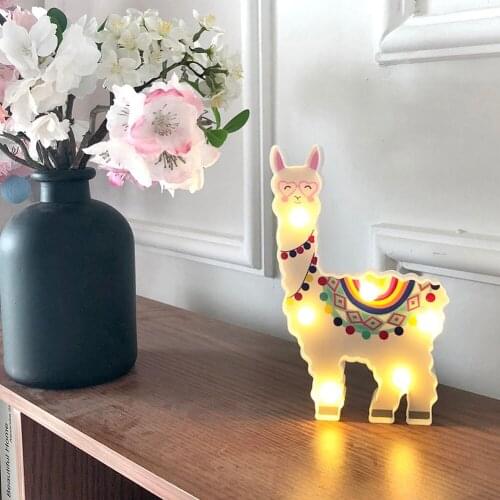6 LED Modeling Hanging Lamp Alpaca Shaped Kids Nursery Decorative Environmental Protection Night Animal Warm White Lights