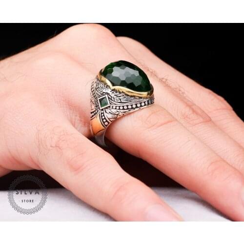 Special Cut Zircon Stone 925 Silver Mens ring. Mens Jewelry Stamped With Silver Stamp 925 All Sizes Are Available