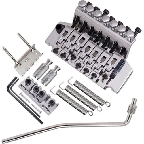 A set Chrome 7 Strings Tremolo Bridge Double Locking Systyem for Electric Guitar accessories parts musical instruments