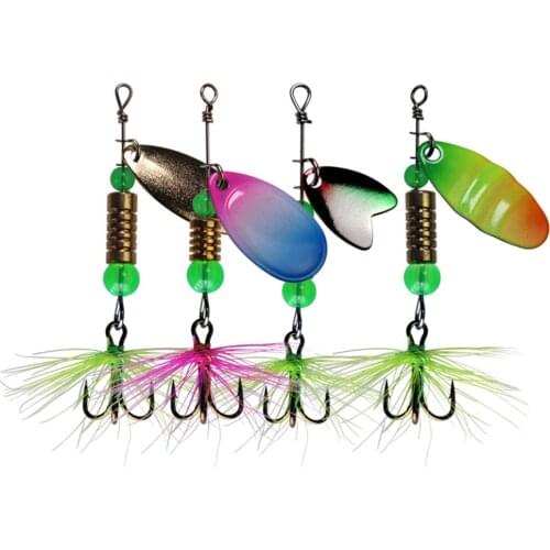 30Pcs/Card Assorted Fishing Lures Spinner Metal Spoon Fishing Spinners Hard Baits with Feather Crankbaits Fishing Wobblers Pesca