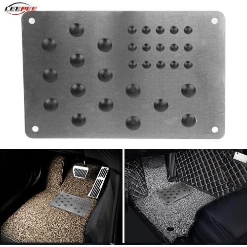 Anti Slip Car Pedal Assist Pad Carpet Patch Foot Heel Floor Mat Plate Durable Alloy Truck SUV Van Off Road 4x4 Auto Accessories