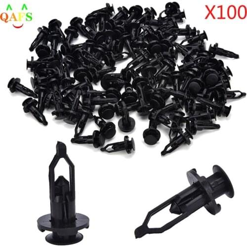 New 100X 9mm Car Door Trim Fender Clips Plastic Rivets Fastener for Toyota Black color