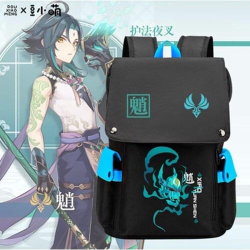 2021 New Game Genshin Impact Original Two-Dimensional Animation Peripheral XIAO Backpack Men And Women Computer School Bag